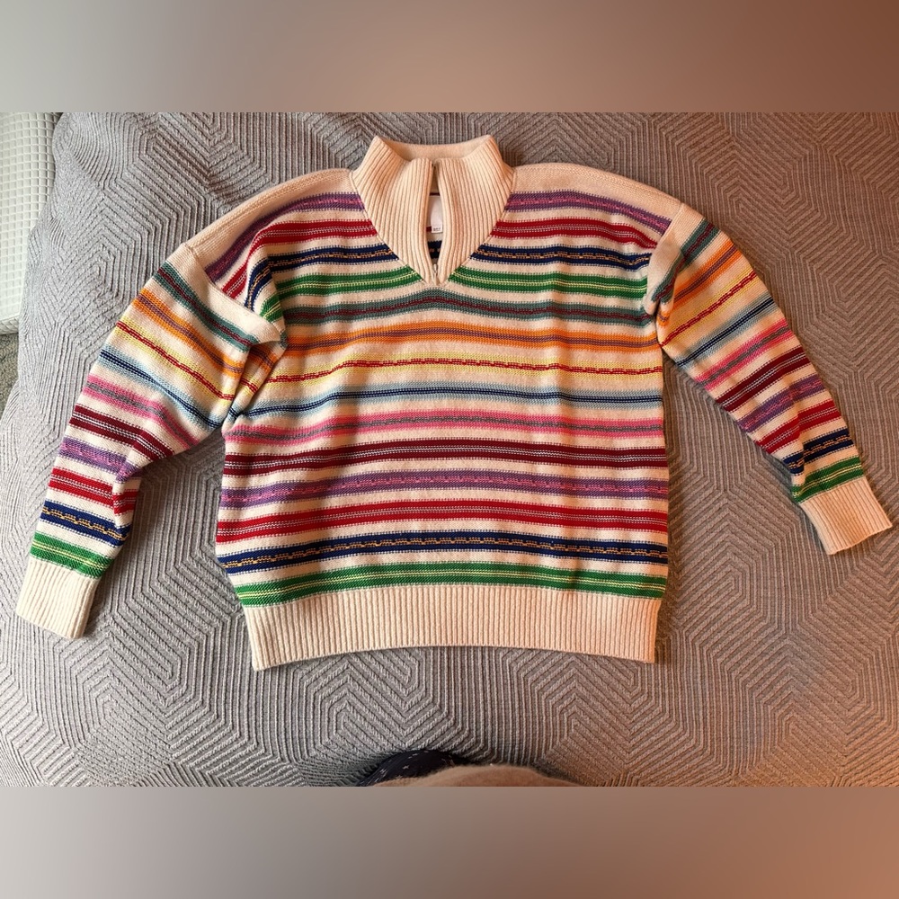 Colorful wool cotton Molli half zip with POCKETS!